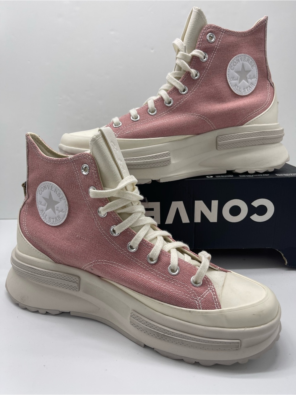 Converse Men RUN STAR LEGACY CX HI RUST PINK/PALE PUTTY/EGRET Platform Sneakers - Picture 12 of 16